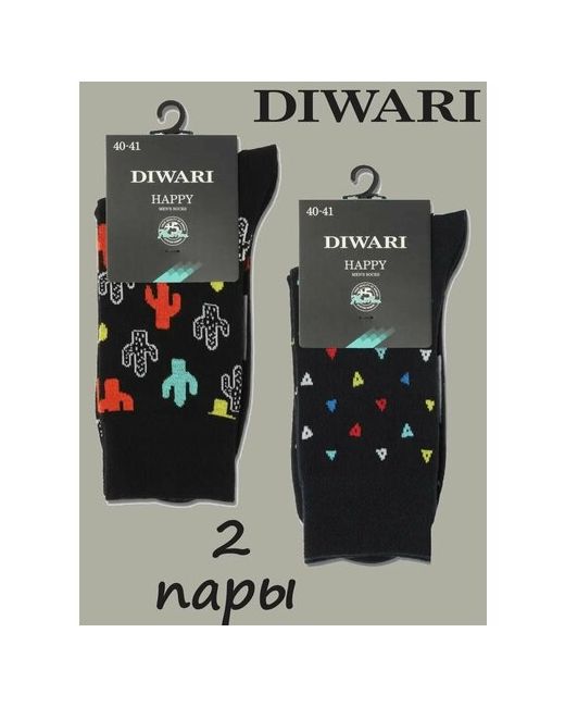 DiWaRi носки 2 пары классические размер 25 40-41 синий мультиколор