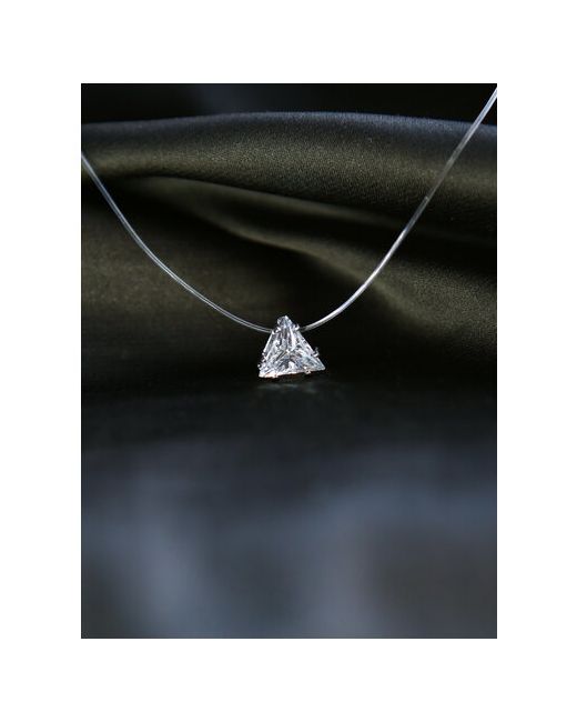 Reniva Чокер-невидимка колье ожерелье на прозрачной леске с треугольной подвеской пирамидка