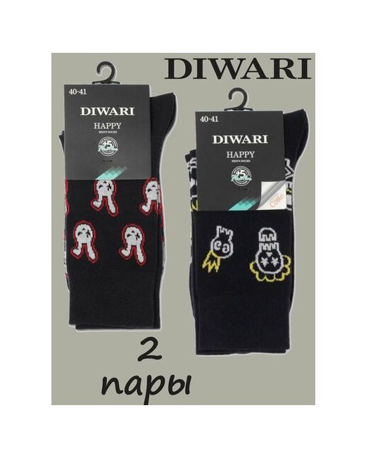 DiWaRi носки 2 пары классические размер 27 42-43 синий мультиколор