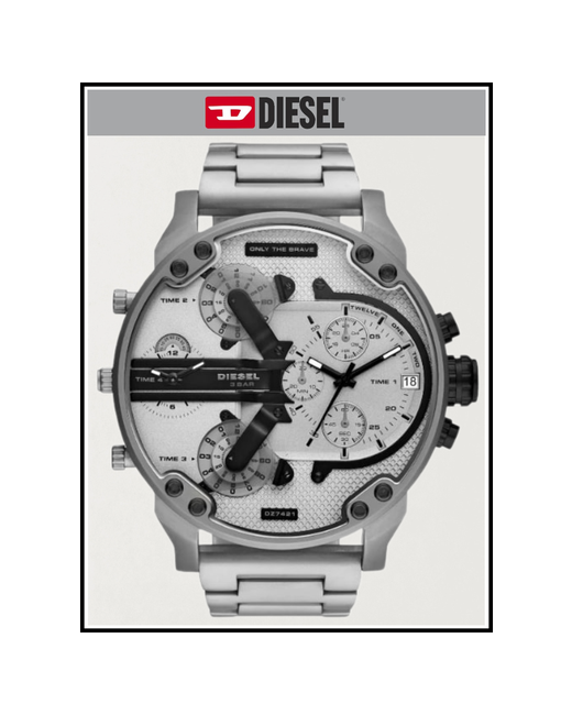 Diesel Наручные часы Мужские наручные кварцевые оригинальные серебряный