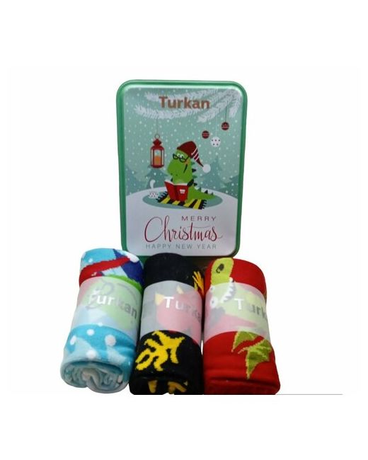 Turkan носки подарочная упаковка на Новый год фантазийные размер 36-41 мультиколор