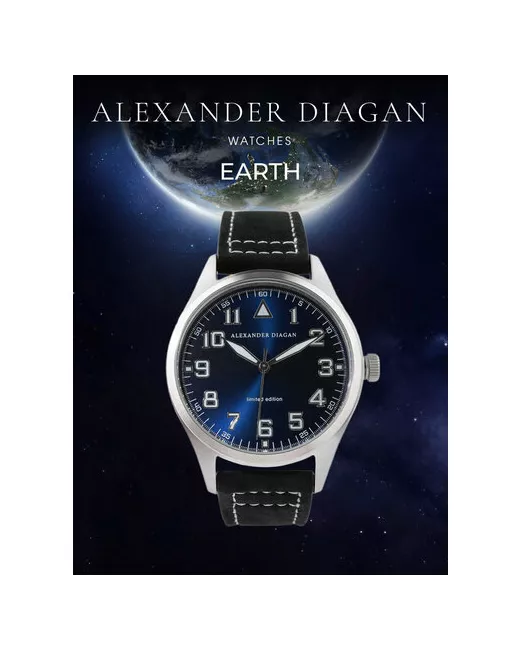 Alexander Diagan Наручные часы Часы кварцевые синий серебряный