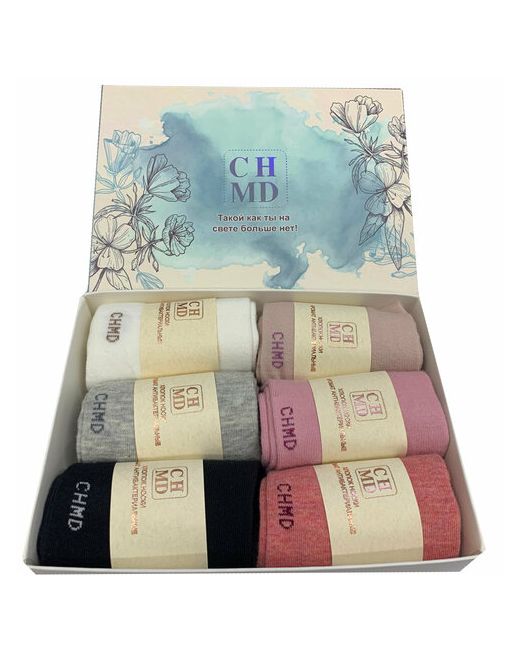 Chmd носки средние подарочная упаковка 6 пар размер 36-41 мультиколор