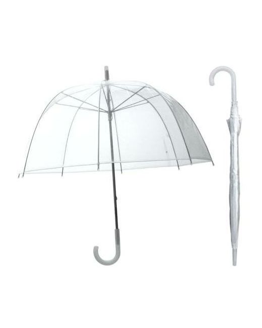 Зонт -трость полуавтомат купол 82 см. 8 спиц прозрачный бесцветный