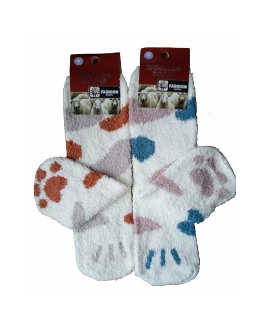Turkan носки средние махровые фантазийные бесшовные вязаные ослабленная резинка на Новый год размер 36-41 мультиколор