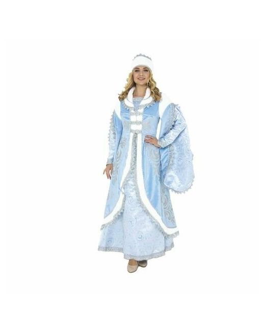 MikiMarket Карнавальный костюм Снегурочка Царская платье шапка р. 48 рост 170 см