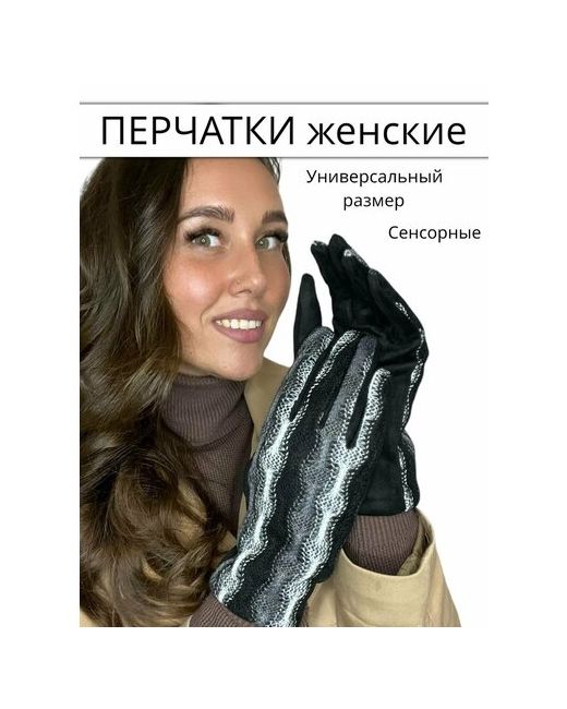 RUточка Перчатки демисезонные утепленные размер универсальный черный