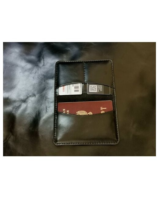 KORNO Leather Обложка для паспорта ОбложкаЧерн отделение денежных купюр карт автодокументов