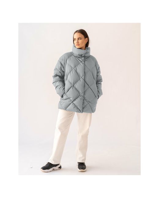 Modress куртка зимняя средней длины силуэт прямой капюшон карманы размер