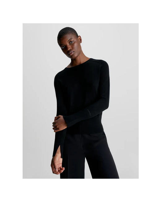 Calvin Klein Джемпер длинный рукав прилегающий силуэт без карманов вязаный размер 44S