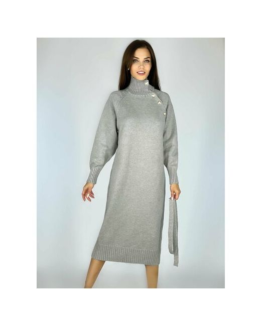 Topboutique Платье-свитер хлопок вискоза полуприлегающее миди вязаное утепленное размер 42/50