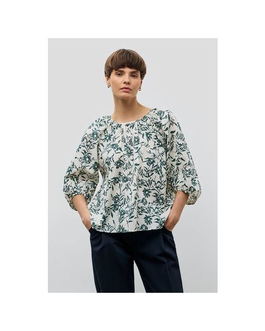 Baon Блуза повседневный стиль прямой силуэт укороченный рукав без карманов флористический принт размер 50