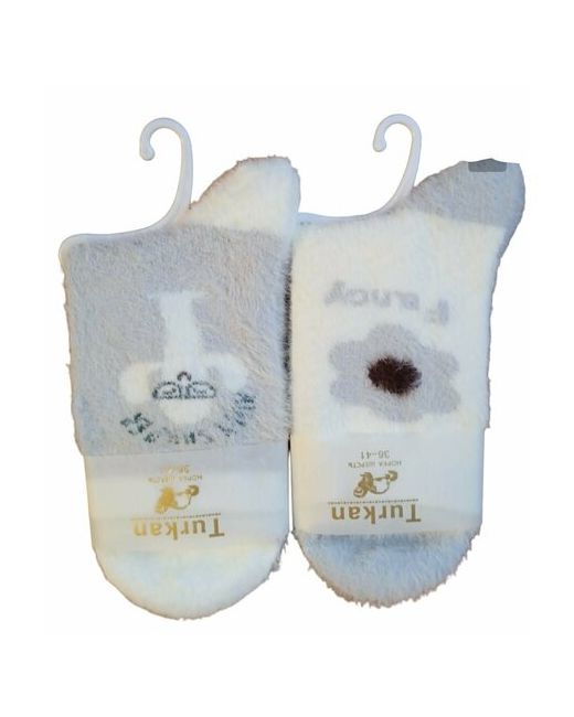 Gree Ha носки средние на Новый год ослабленная резинка размер белый