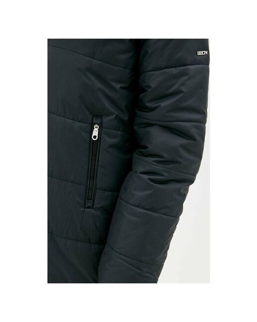 Baon куртка демисезон/зима средней длины силуэт трапеция карманы капюшон манжеты размер 46 черный