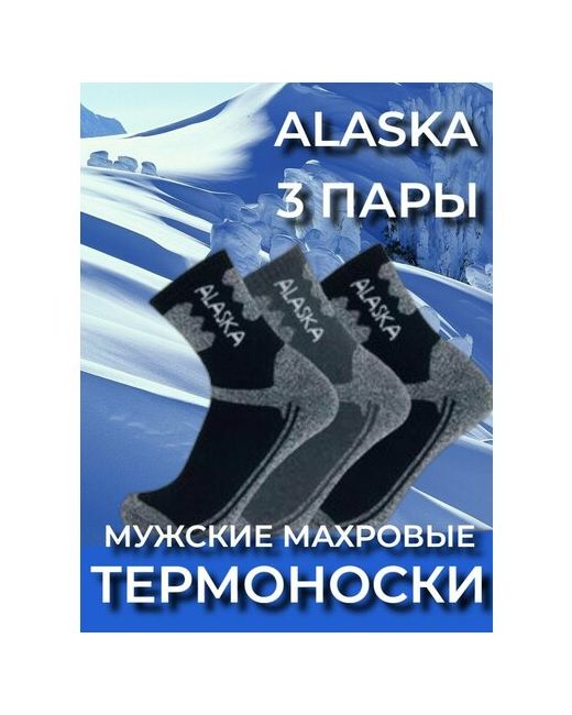 Alaska Носки унисекс 3 пары классические размер черный