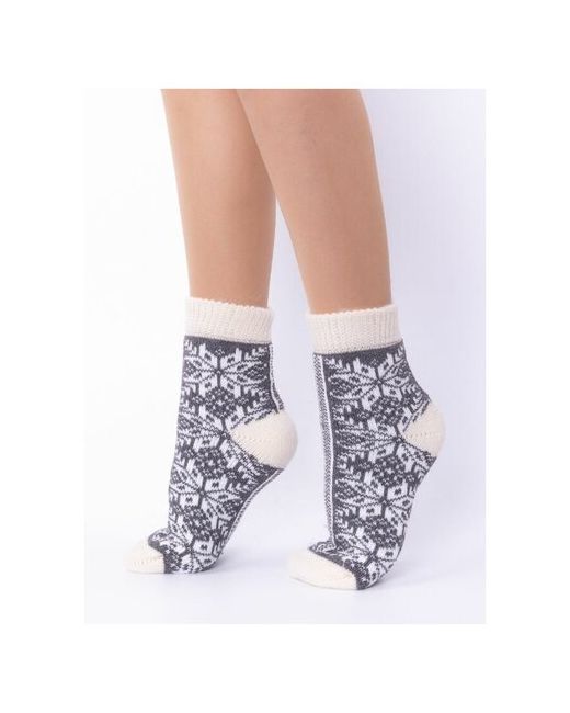 АхТекс носки высокие фантазийные на Новый год утепленные размер белый
