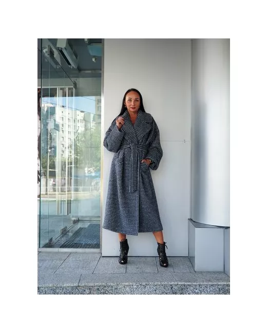 Zarya MODY Пальто демисезонное силуэт прямой удлиненное размер 52 черный