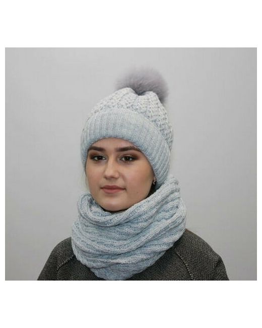 Мария Комплект классический комплект шапка снуд демисезон/зима подкладка 2 предмета размер 54-55