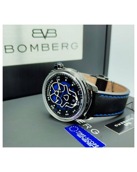 Bomberg Наручные часы Часы наручные BB-01 Automatic Blue Skull CT43APBA.23-2.11. для производства Швейцарии синий черный