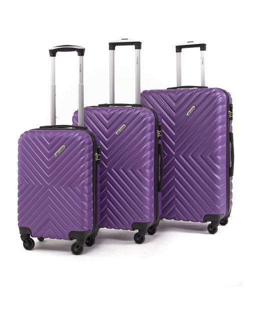 Lacase Комплект чемоданов 3 шт. пластик ABS-пластик опорные ножки на боковой стенке рифленая поверхность водонепроницаемый износостойкий 85 л размер