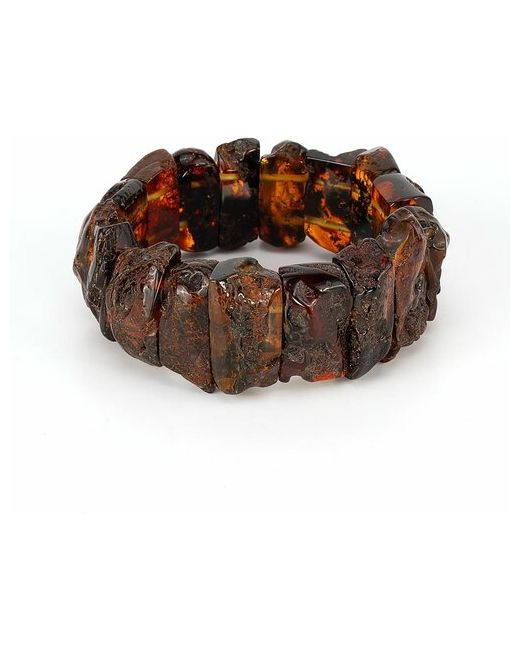 Амберпрофи Роскошный браслет из натурального полупрозрачного черного янтаря Массаи