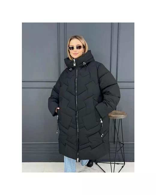 Diffberd куртка зимняя удлиненная силуэт свободный карманы размер