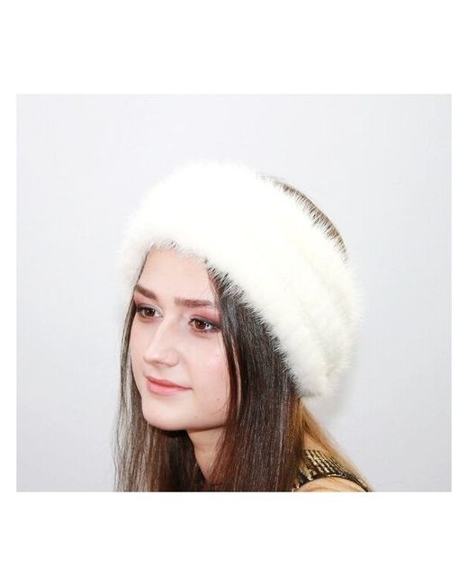 Мария Повязка шлем норковая демисезон/зима вязаная размер 59 60