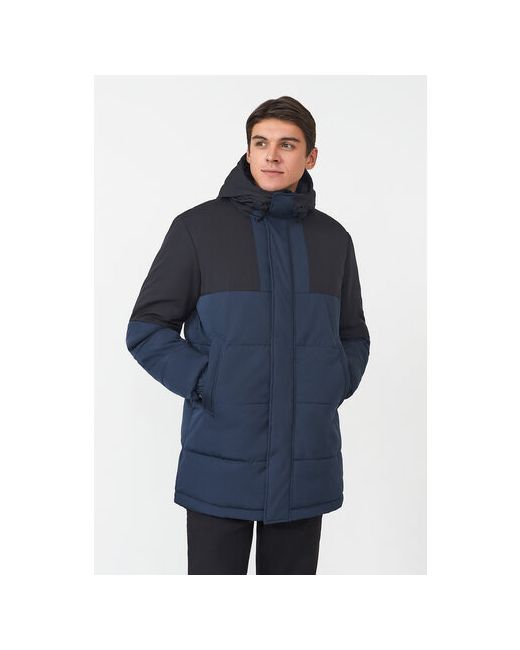 Baon куртка демисезон/зима силуэт прямой утепленная водонепроницаемая капюшон подкладка карманы внутренний карман несъемный манжеты регулировка ширины размер черный синий