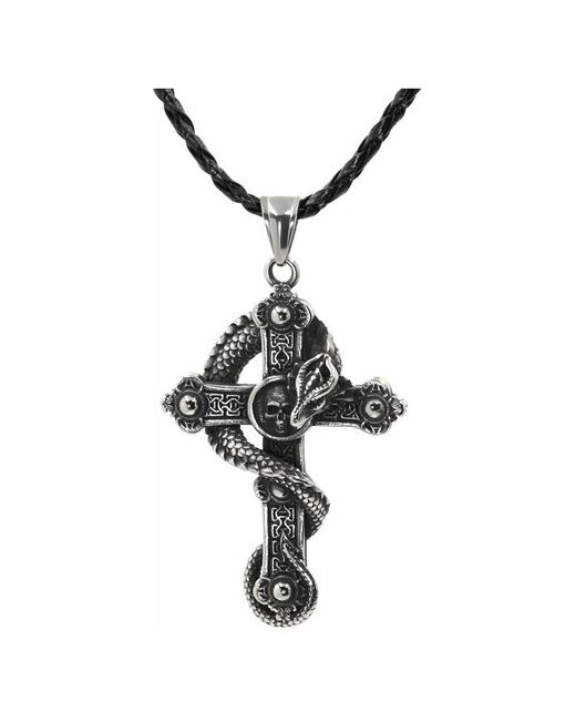 Silvarie Подвеска-талисман из стали Кельтский Дракон крест с черепом
