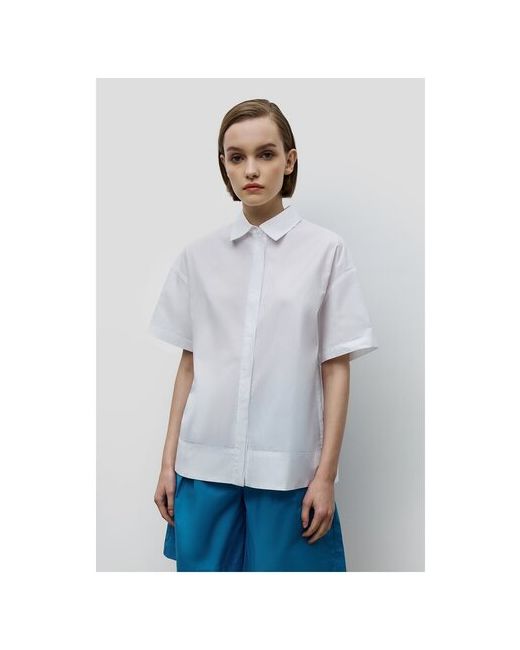 Baon Блуза повседневный стиль прямой силуэт короткий рукав манжеты без карманов однотонная размер 44