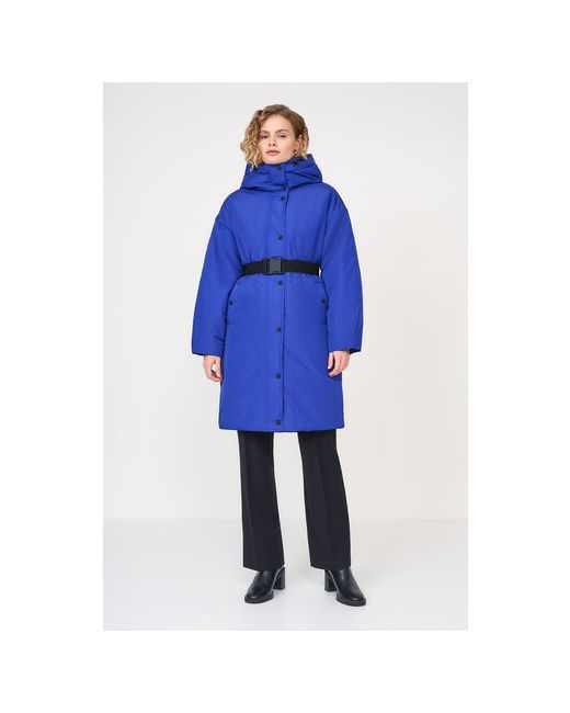 Baon куртка демисезон/зима удлиненная силуэт прямой капюшон карманы пояс/ремень ветрозащитная утепленная манжеты размер