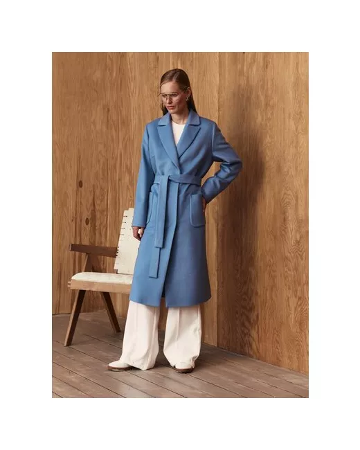 Trifo Пальто демисезонное силуэт прямой размер 44 синий