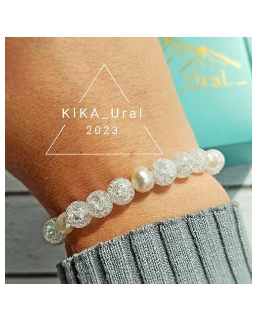 KIKA_Ural Браслет из натурального жемчуга и сахарного кварца в подарок