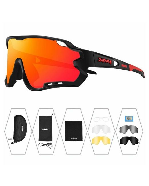 Kapvoe Солнцезащитные очки сменные линзы спортивные поляризационные черный