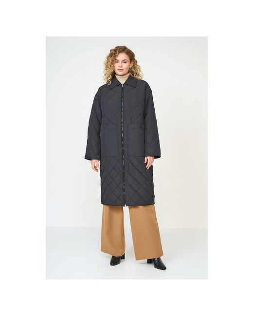 Baon куртка демисезон/зима удлиненная силуэт прямой подкладка карманы водонепроницаемая утепленная вентиляция без капюшона манжеты стеганая размер черный