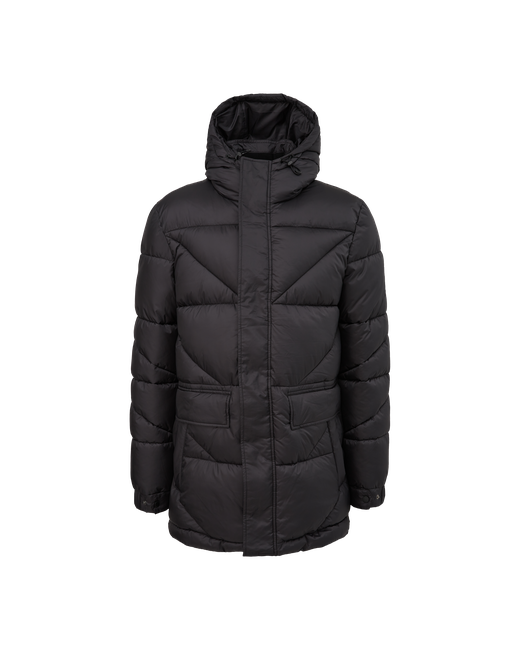 s.Oliver куртка демисезон/зима силуэт прямой карманы капюшон размер черный