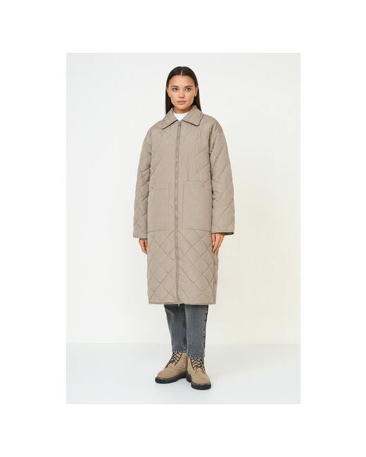 Baon куртка демисезон/зима удлиненная силуэт прямой подкладка карманы водонепроницаемая утепленная вентиляция без капюшона манжеты стеганая размер