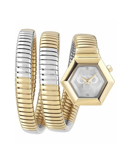 Philipp Plein Наручные часы Часы Snake Hexagon PWZAA0223 серебряный золотой