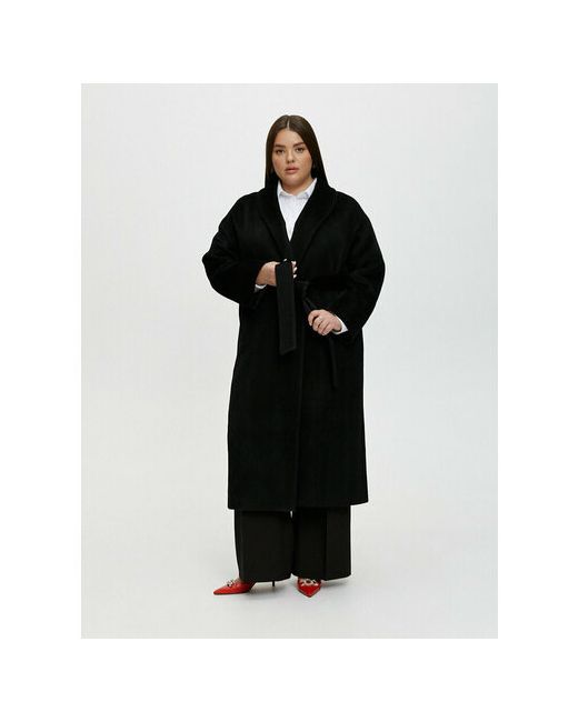 4forms Пальто-халат демисезонное демисезон/зима силуэт прямой средней длины размер L черный