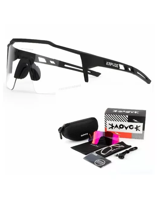 Kapvoe Солнцезащитные очки спортивные фотохромные поляризационные черный