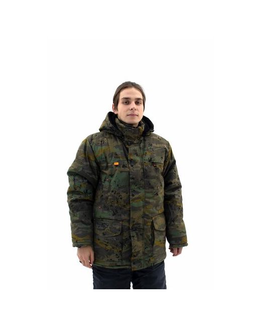 Idcompany куртка зимняя силуэт свободный ветрозащитная карманы манжеты утепленная внутренний карман капюшон съемный размер 48