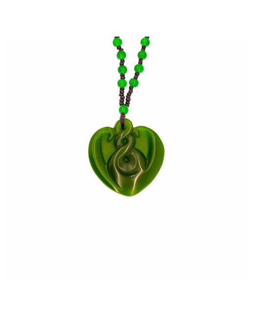Ls Кулон Сердце из зеленого нефрита