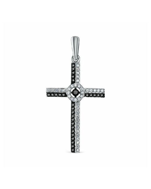 Первая бриллиантовая Подвеска крест с бриллиантом 5-837-210