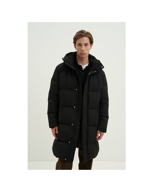 Finn Flare Пальто демисезонное силуэт прямой капюшон карманы утепленное размер