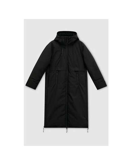 Finn Flare куртка демисезонная средней длины силуэт прямой водонепроницаемая карманы капюшон размер