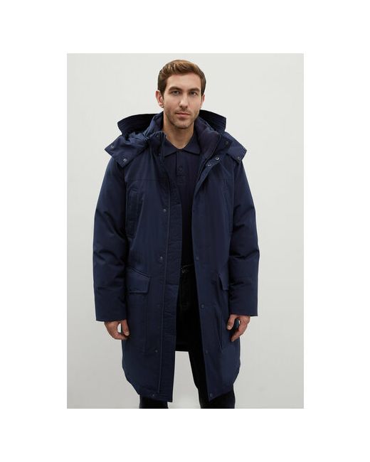 Finn Flare Пальто демисезонное силуэт прямой удлиненное капюшон карманы утепленное размер