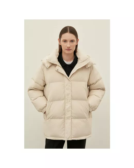 Finn Flare куртка демисезонная средней длины силуэт свободный съемный капюшон карманы водонепроницаемая размер