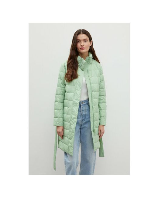 Finn Flare куртка демисезонная средней длины силуэт прямой водонепроницаемая капюшон подкладка размер зеленый