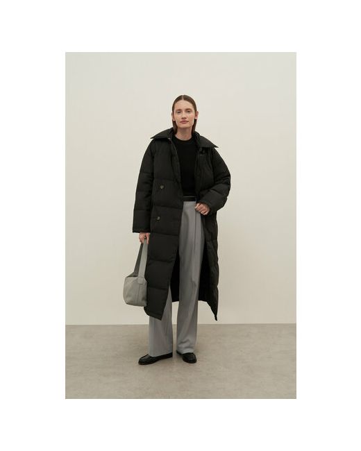 Finn Flare Пальто средней длины силуэт прямой пояс/ремень карманы стеганая размер