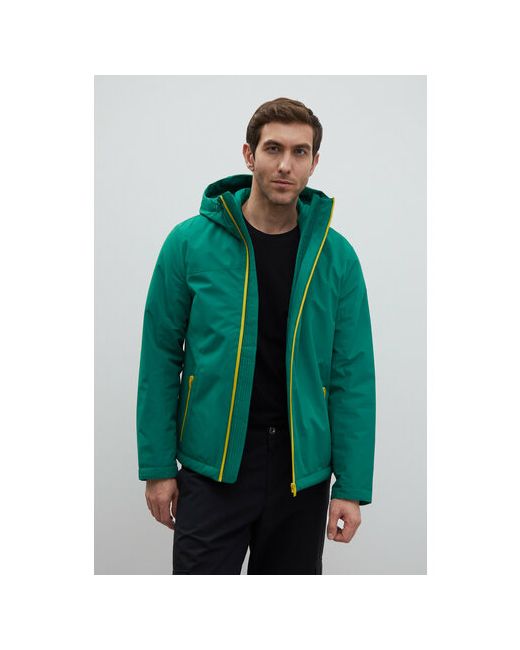 Finn Flare куртка демисезонная силуэт прямой карманы водонепроницаемая капюшон размер 2XL зеленый